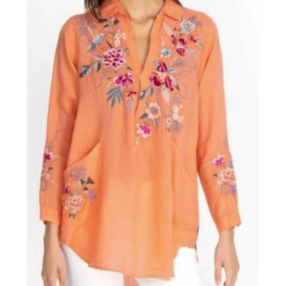 NEW JOHNNY WAS miro henley tunic in orange